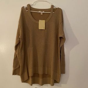 Michael Kors tan gold 2XL sweater NWT